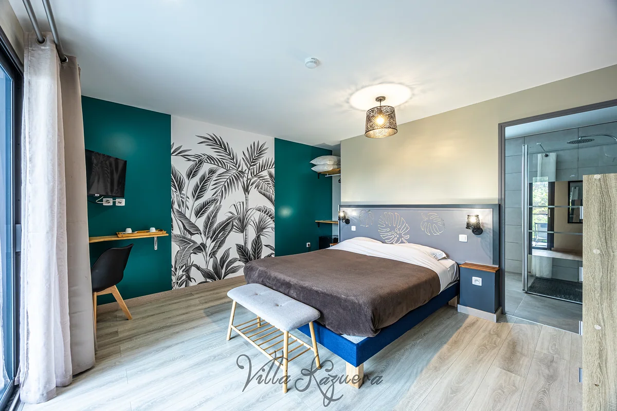 La chambre Nature avec terrasse, accessible de la Villa Kazuera
